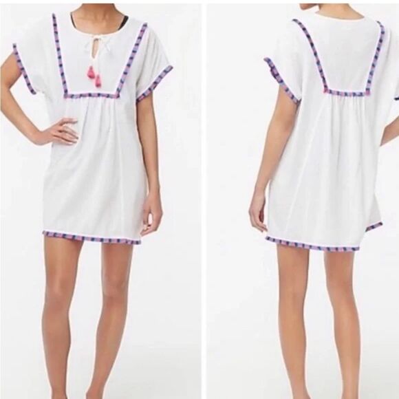 J.Crew 100% Cotton Crepe Fringe  Swimsuit cover-up size Medium - Picture 1 of 10